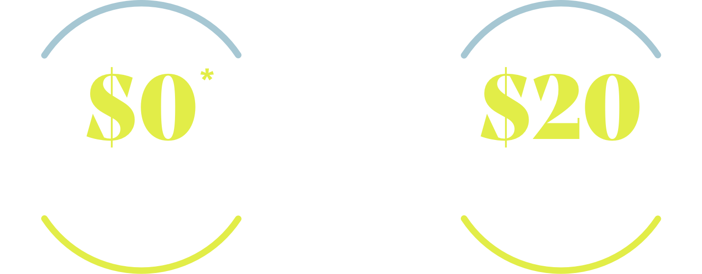 $0 for a 90-day prescription and $20 for a 30-day prescription